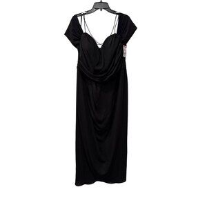 New City Chic Women's Size S/16 Black Draped Midi Dress With Strap details